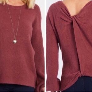 John + Jenn Mari Twist Back Bell Sleeve Pullover Sweater - Womens XS